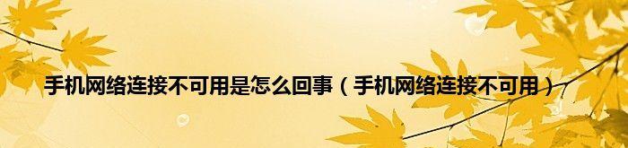 网络连接不可用的原因及解决办法（详解常见的网络连接故障及其解决方法）
