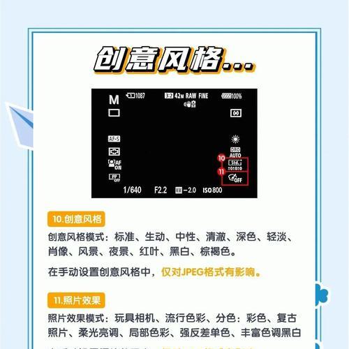索尼相机创意风格的标准和应用是什么？